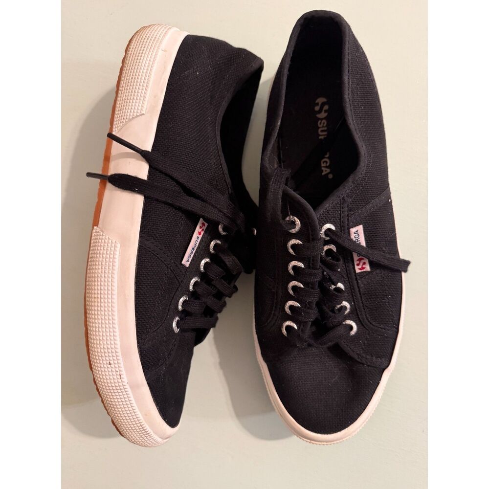Superga 2750 Cotu Classic Black Canvas Sneakers Women’s 10 Men’s 8.5